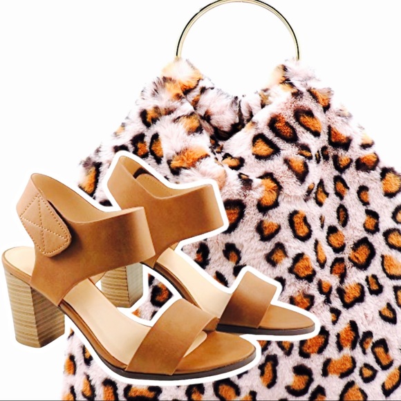 Restock Soda Cognac Brown Stacked Wood Heel SANDAL - Picture 3 of 9